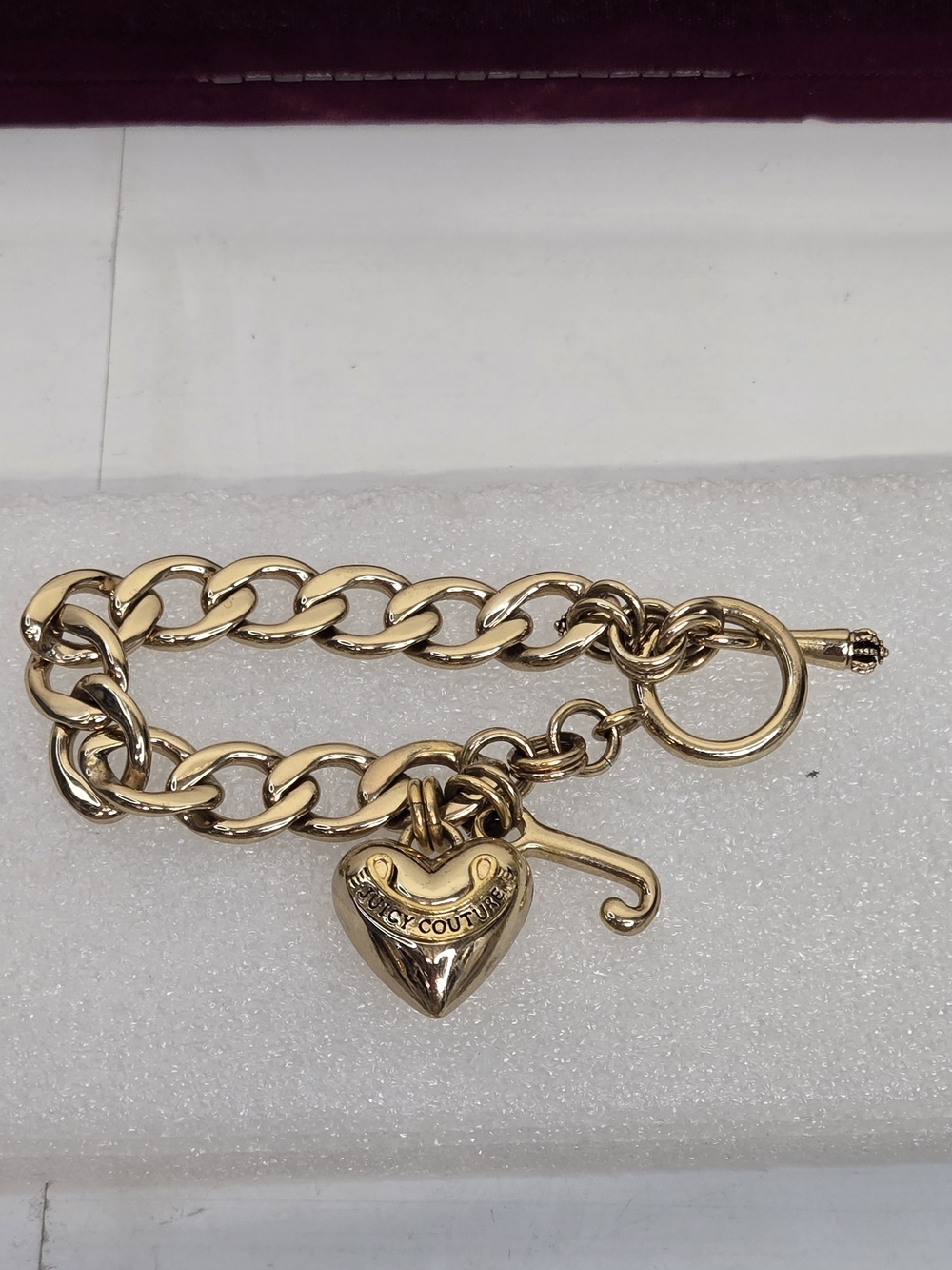 Juicy Couture Gold Heart Charm Toggle Bracelet